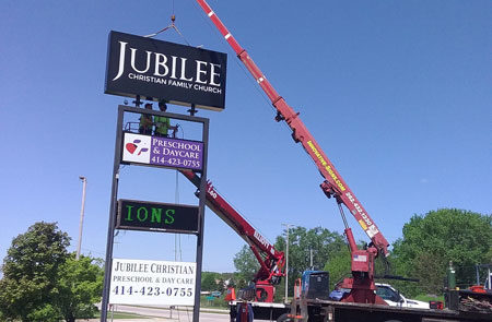 jubulee sign being installed