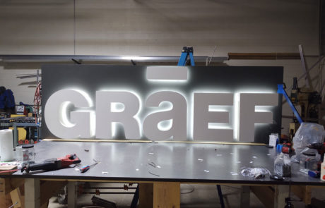 graef sign being manufactured