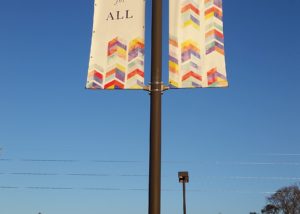 Home for All banner on street light