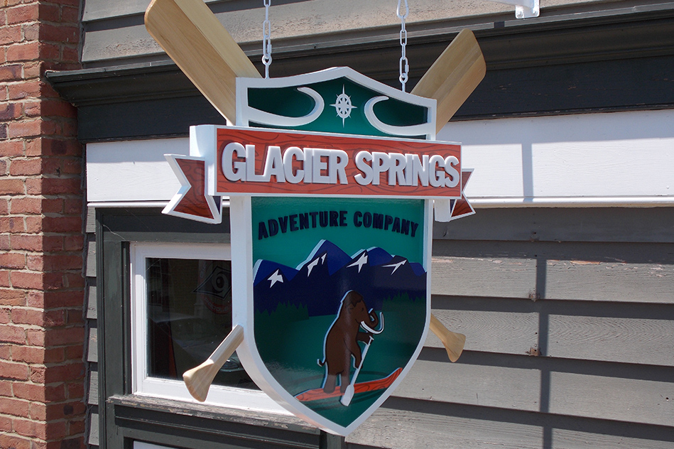 glacier springs hanging sign