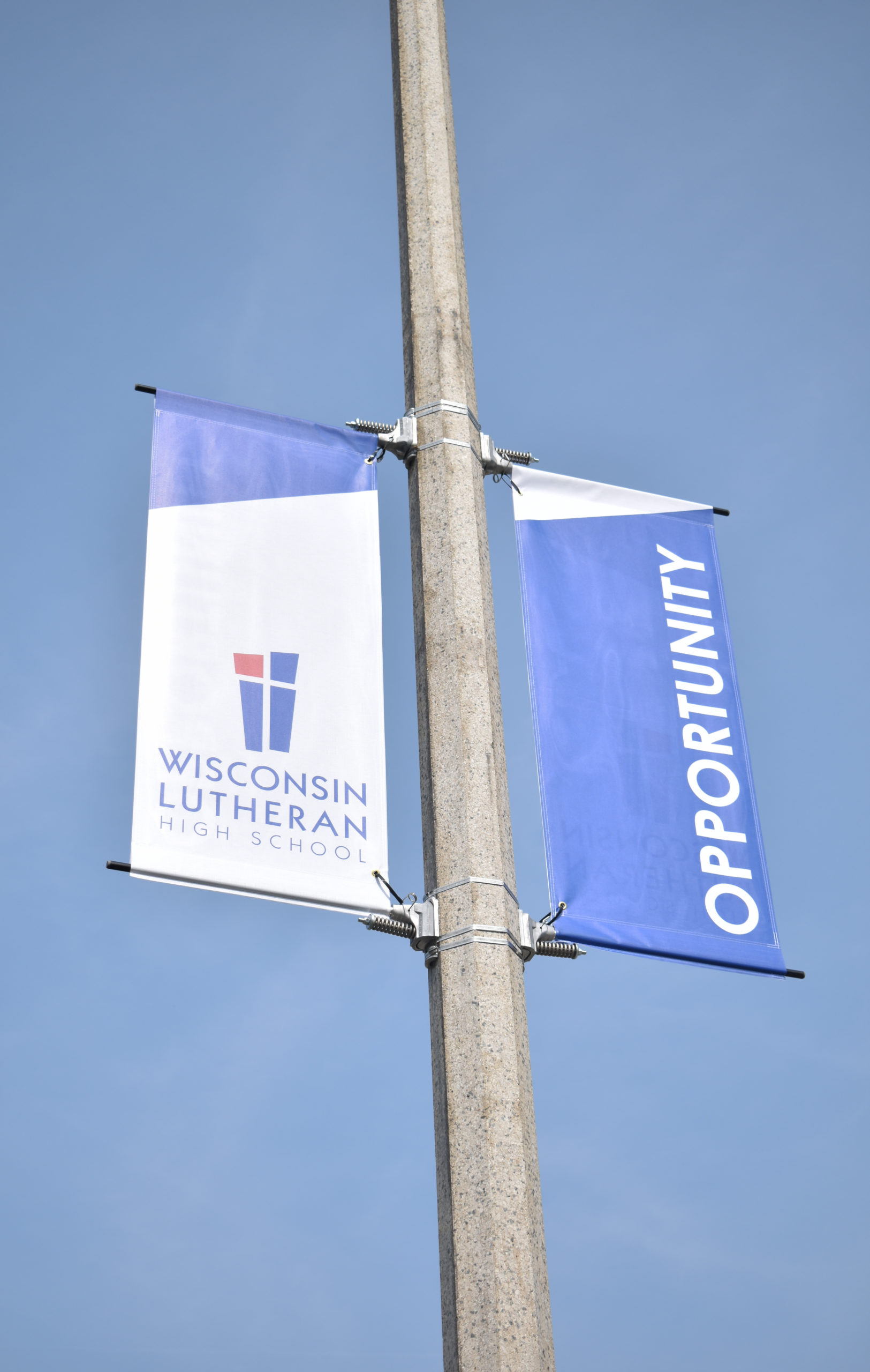 Wisconsin Lutheran high school pole banners