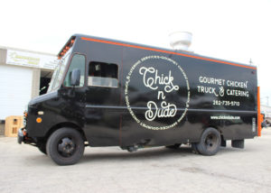 chick n dude food truck car wrap