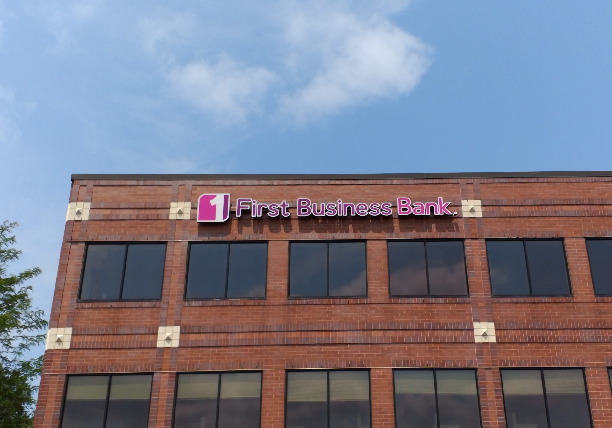 first business bank business sign