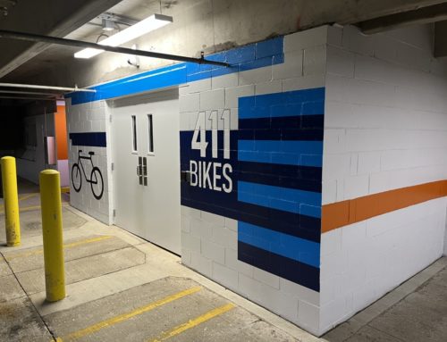 411 Building Bike Room Wall Mural