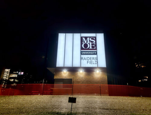 MSOE Raiders Field Lit Wall & Fabricated Logo