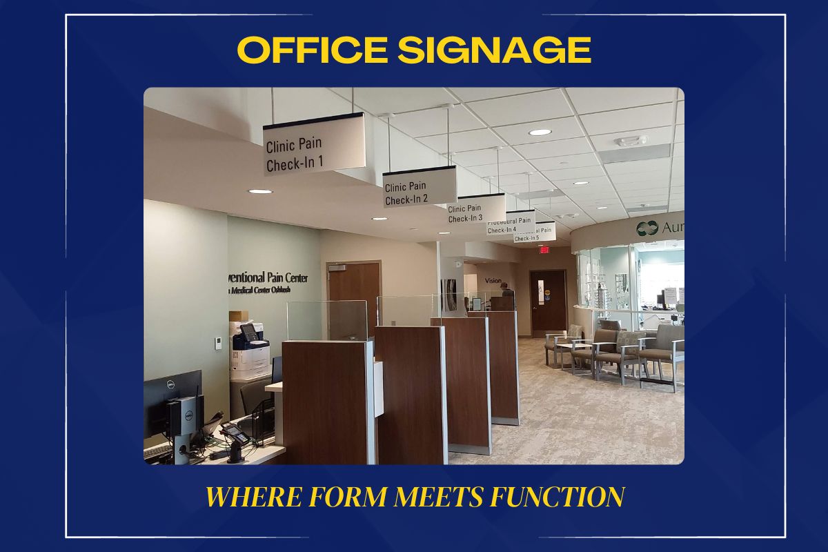 Aurora Medical Center welcome office, utilizing office signs from Innovative Signs.