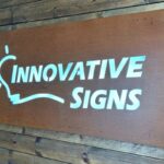 Aluminum sign that says, "Innovative Signs."