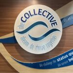 Reception wall signage for a community center.