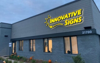 Exterior view of the "Innovative Signs" office.