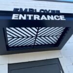 Metal Canopy for an employee entrance.