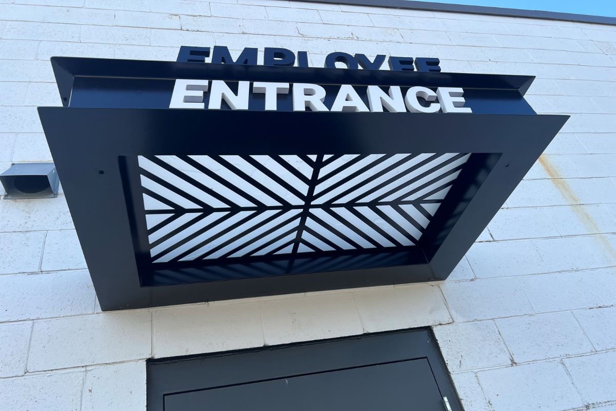 Metal Canopy for an employee entrance.
