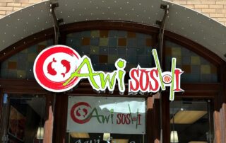 Custom signage for Awi Sushi