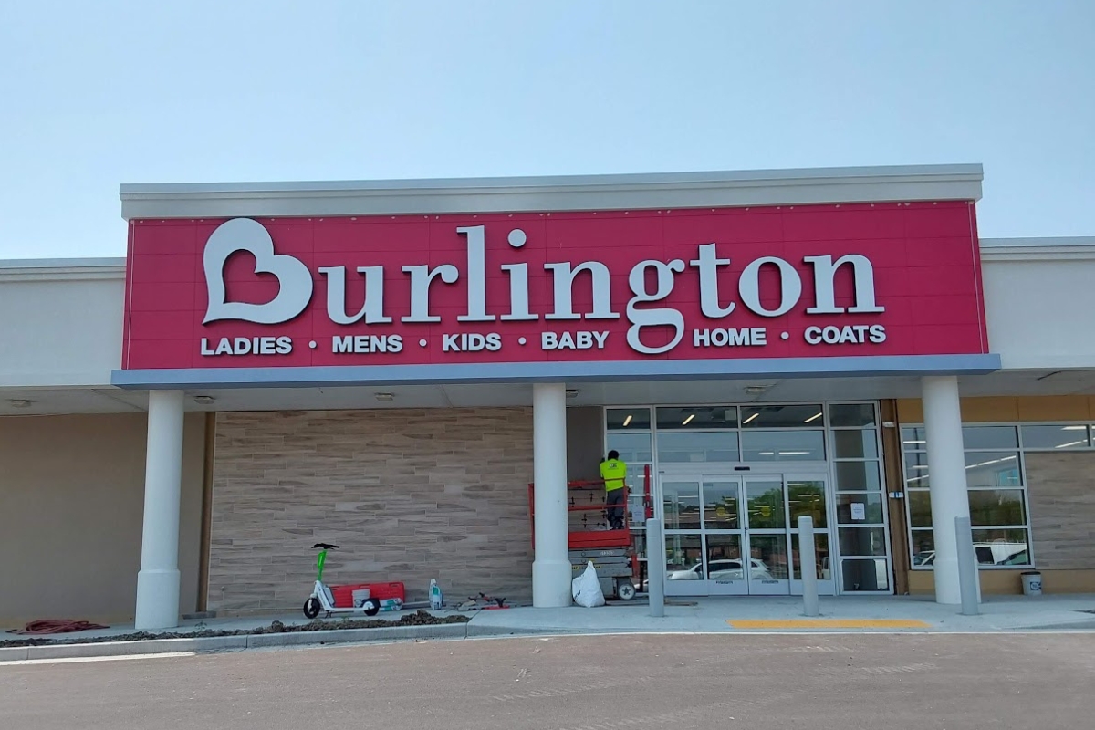 Commercial Signage for Burlington. Exterior channel letters sign.