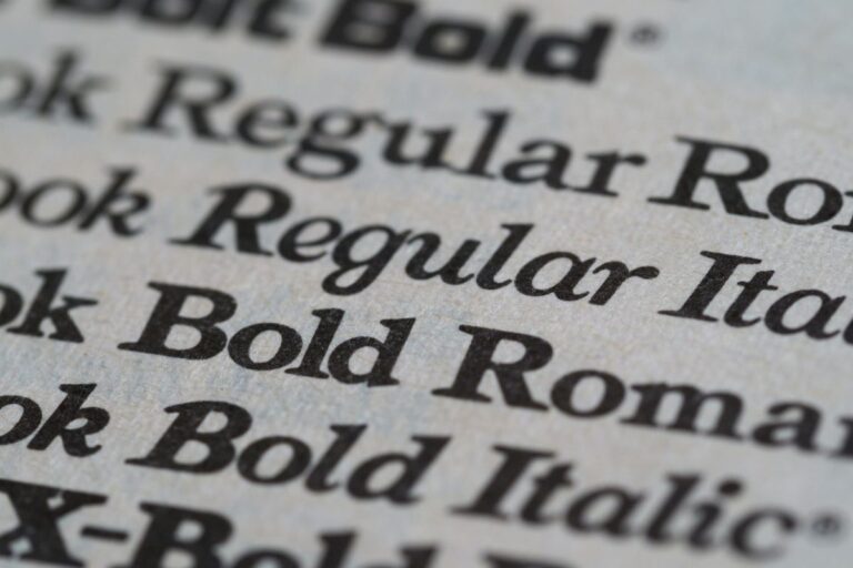 Different font types.