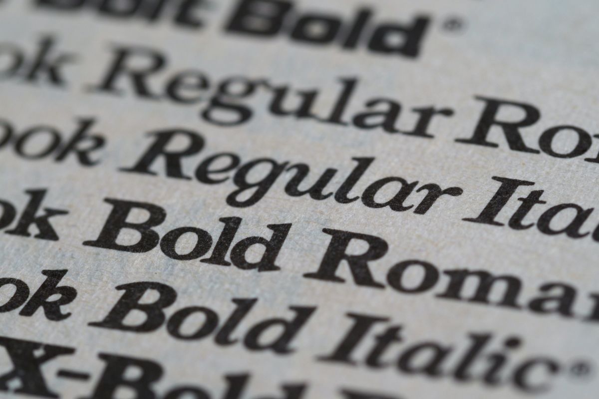 Different font types.